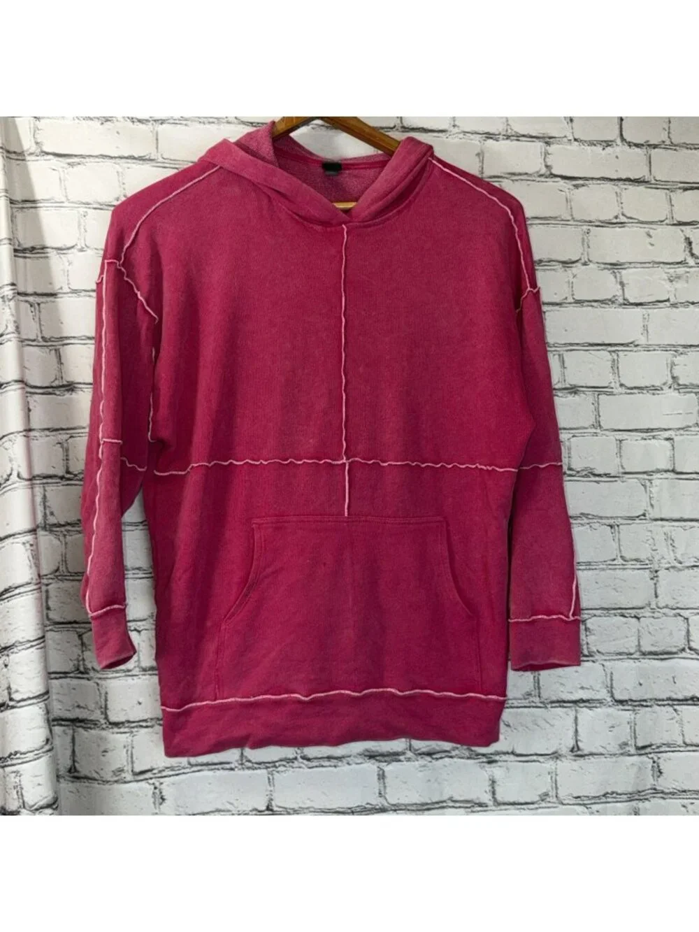 Wild Fable Sz M Pink Lightweight French Terry Pocket Casual Hoodie Sweatshirt - Picture 1 of 8